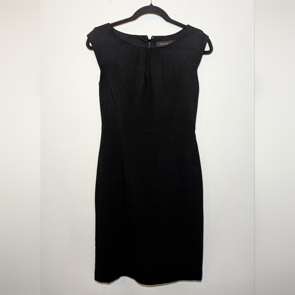 The Limited Dresses & Skirts - The Limited Black Sheath Dress with Pleated Neckline Women's Size 2